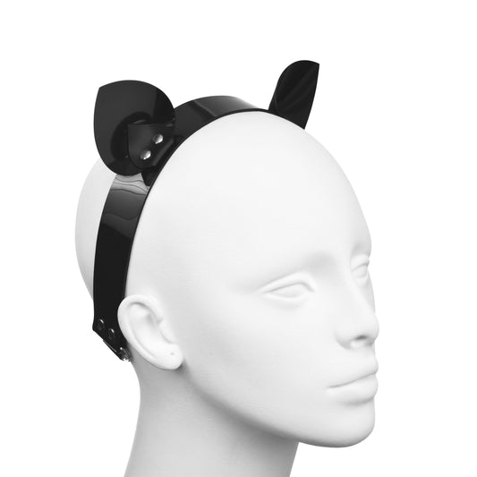 Custom black cat ears for a cosplay party.