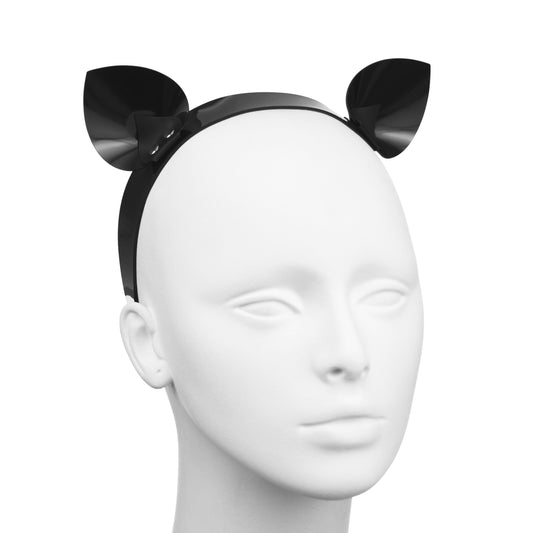 Custom cat ears headband for a kitty cosplay or Halloween costume.